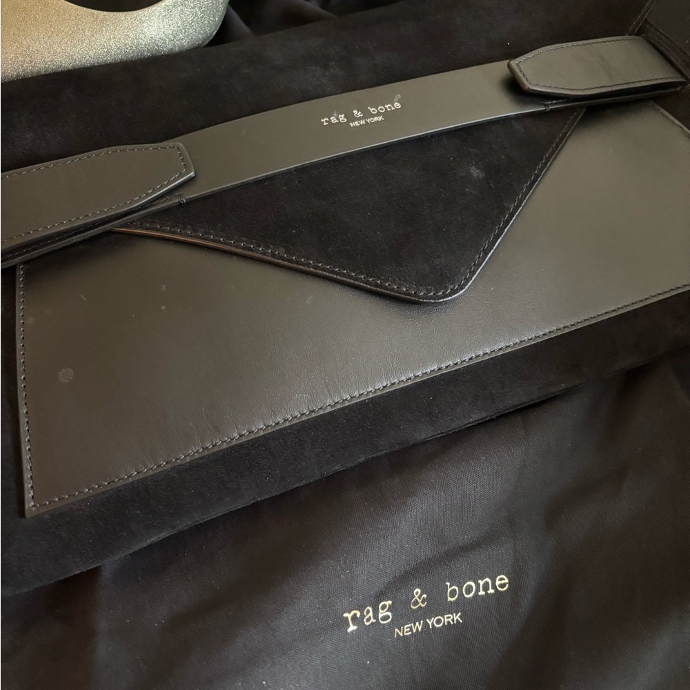Rag & Bone Black Clutch Sleek Minimalist Design